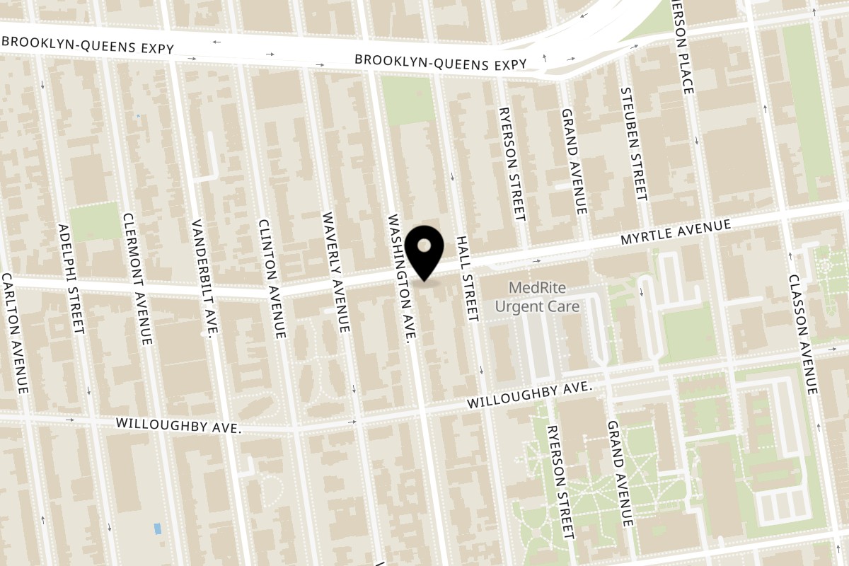 Map showing the location of Yamashiro on 468 Myrtle Ave in Brooklyn
